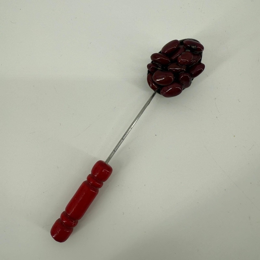 Vintage Resin Spoon of Beans Fridge Magnet – Red Handle, Realistic 3D